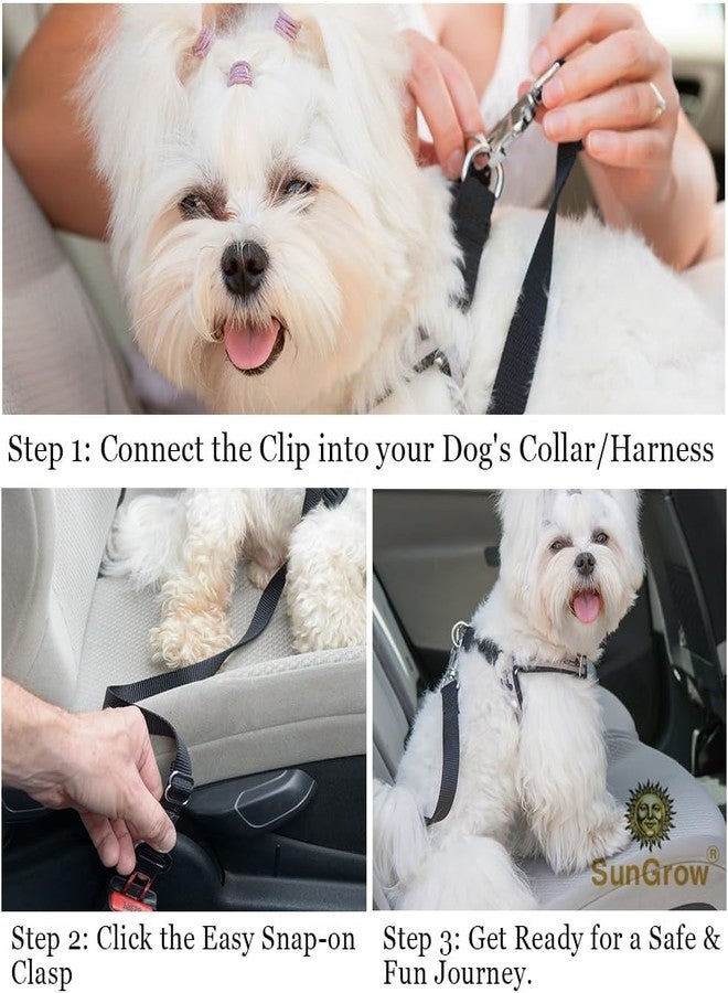 LEVGRY Car Dog Seat Belt - 2 Pack Safety Pet Seatbelt - Adjustable Car Seatbelt For Dogs - Dog Seat Belt For Vehicles - Safety Dog Car Seat Belt - Durable Nylon Dog Seatbelt With Stainless Hook & Clip - Image 4